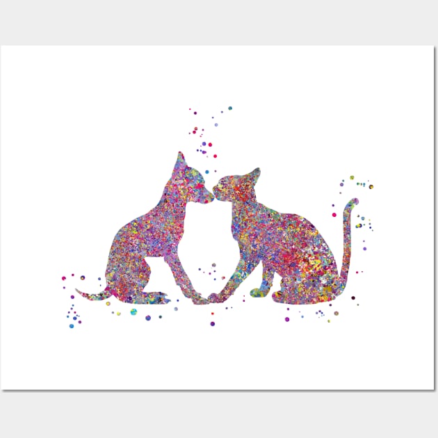 Cat and dog kissing Wall Art by RosaliArt